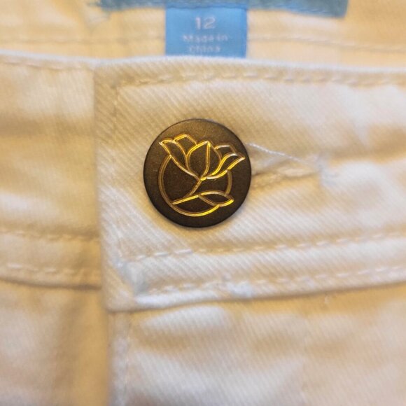 NWT!  Draper James Wide Leg Ankle Pants High-Waisted in White - Size 12 - Picture 8 of 12